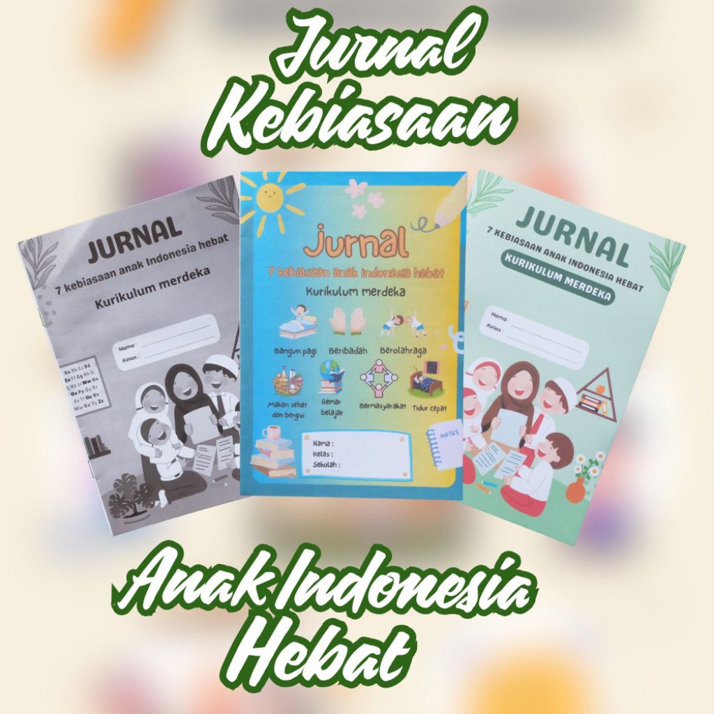 

Jurnal 7 kebiasaan anak indonesia hebat kurikulum merdeka berwarna hitam putih lengkap