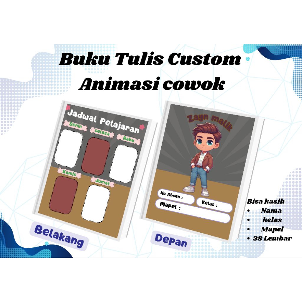 

BUKU TULIS CUSTOM ANIMASI COWOK 38 Lembar,Buku tulis anak,buku tulis sekolah