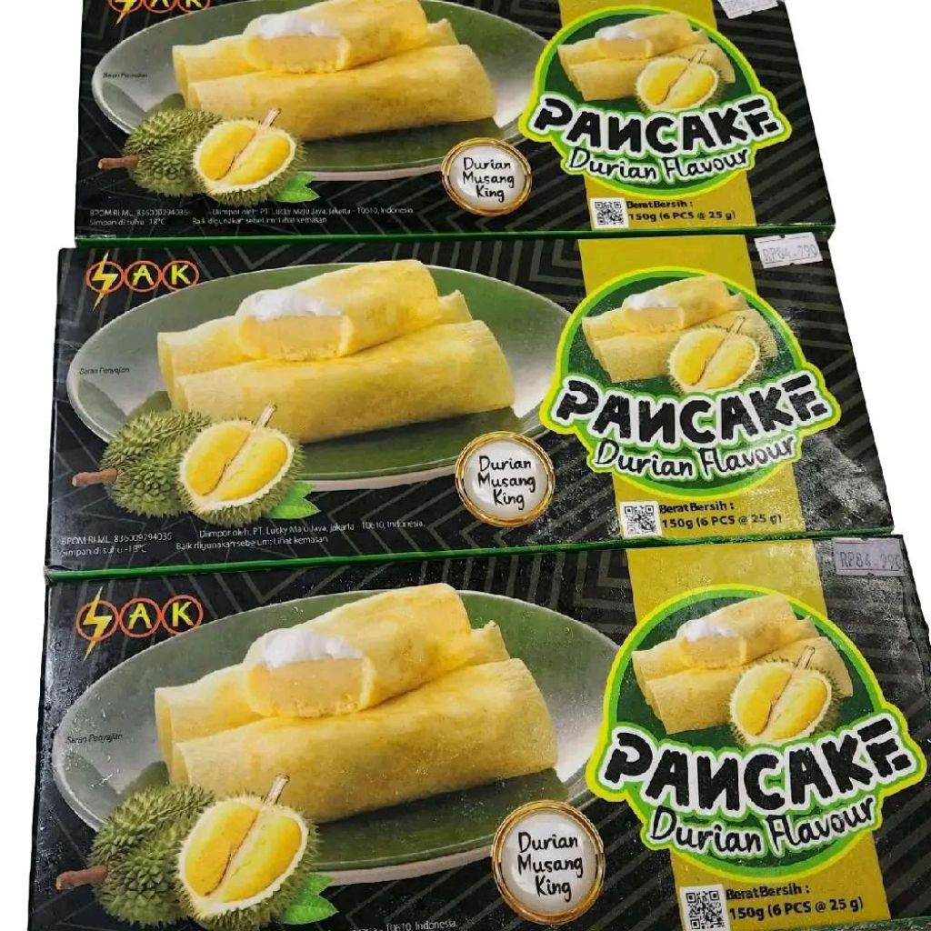 

Pancake durian musang king Frozen isi 6 X 25 gram