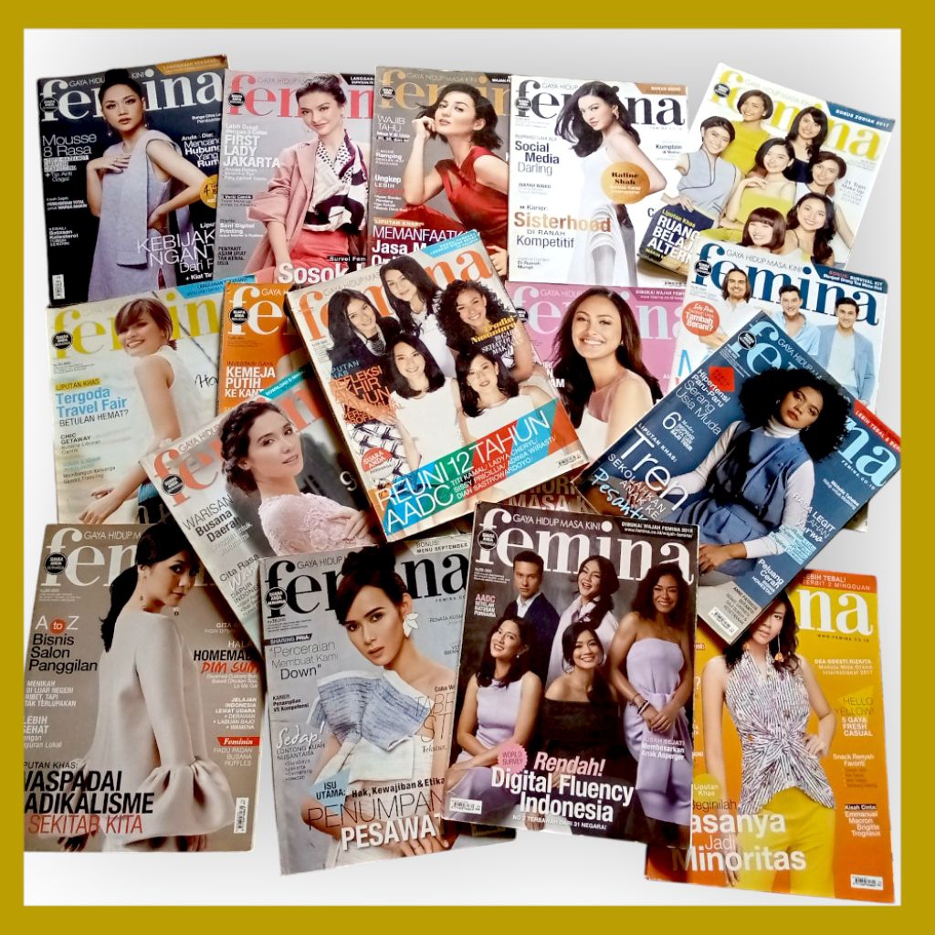 majalah  gaya hidup lifestyle Femina 2016 - 2017