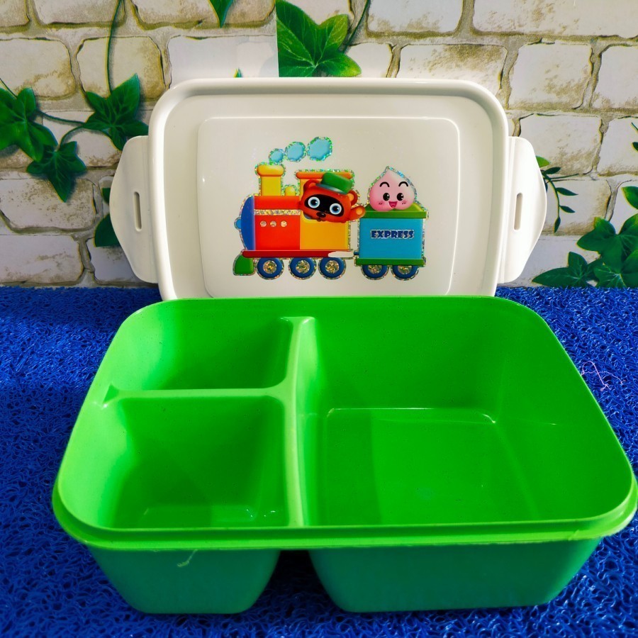 Kotak Bekal Makan Anak Tepak Makan Sekat Catering Tutup Plastik NUAI