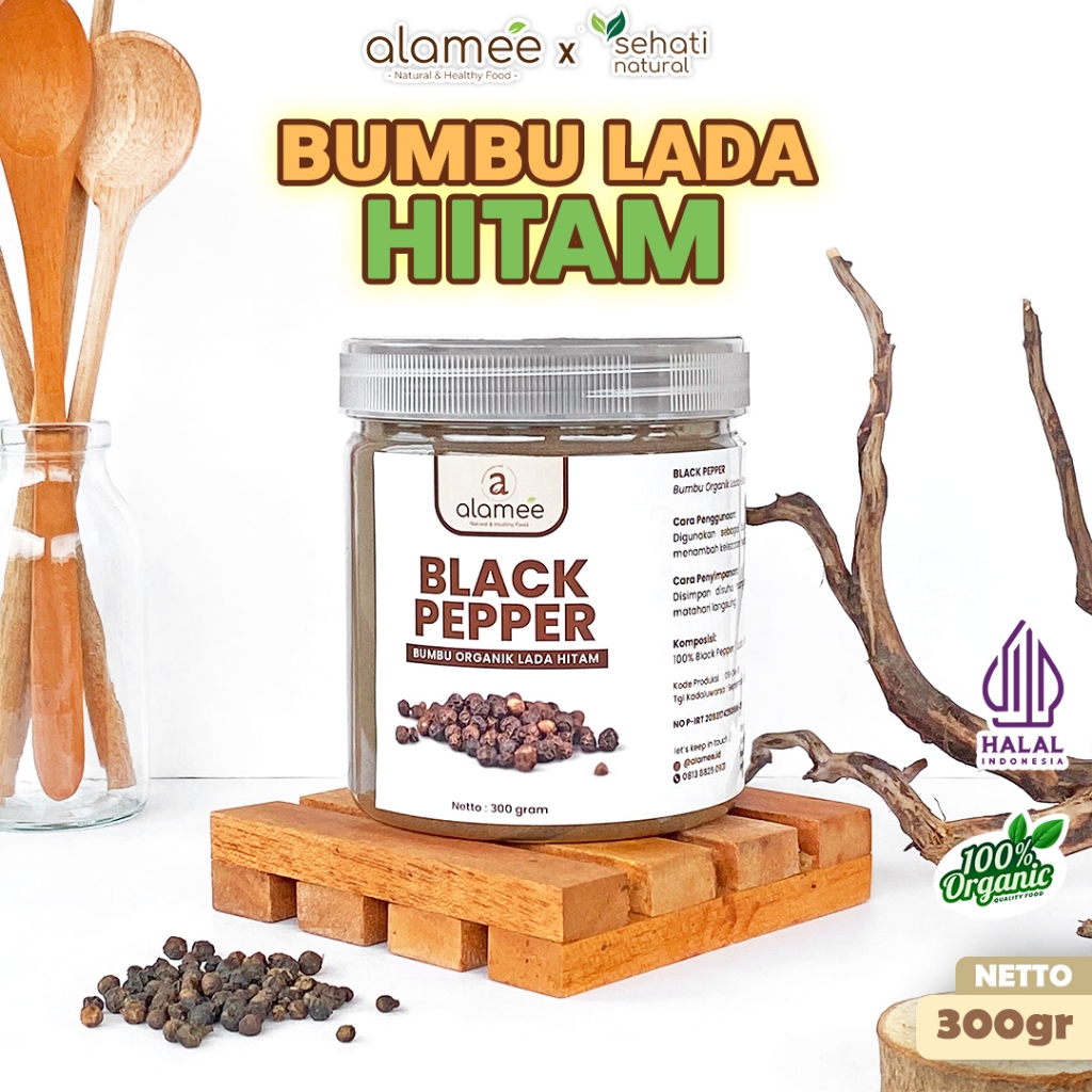 

ALAMEE Bubuk Lada Hitam Blackpepper Seasoning Powder Bubuk Black Pepper Bumbu Dapur Masak 300g