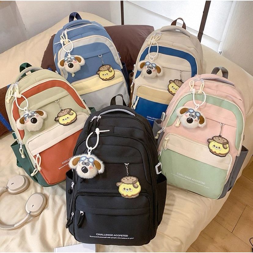Import Korea Jepang Korea Modis Kasual Nylon Tas Ransel Wanita Ransel Backpack Laptop Fashion