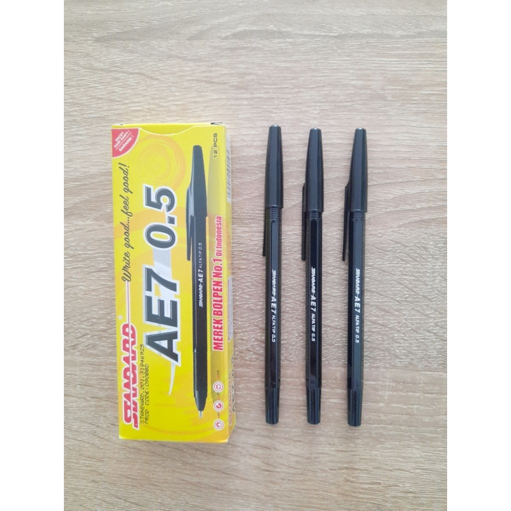 pen/pulpen/bolpoin standard AE7 Harga 1pak(1Lusin)