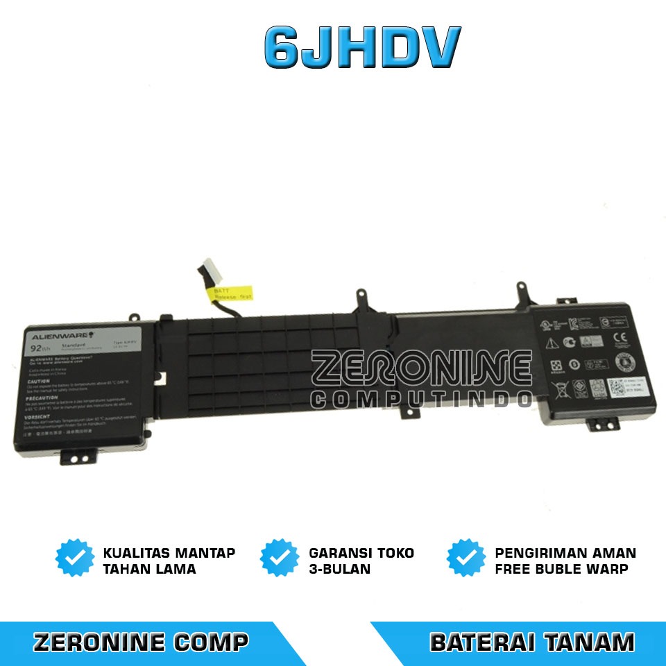 Baterai Battery 6JHDV For Laptop Dell Alienware 17 R2 R3 Series