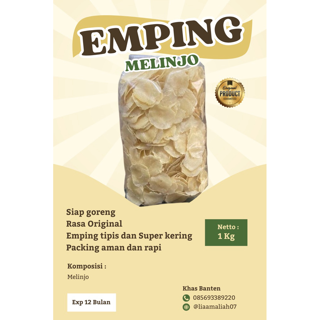 

EMPING MELINJO MENTAH 1 KG SIAP GORENG
