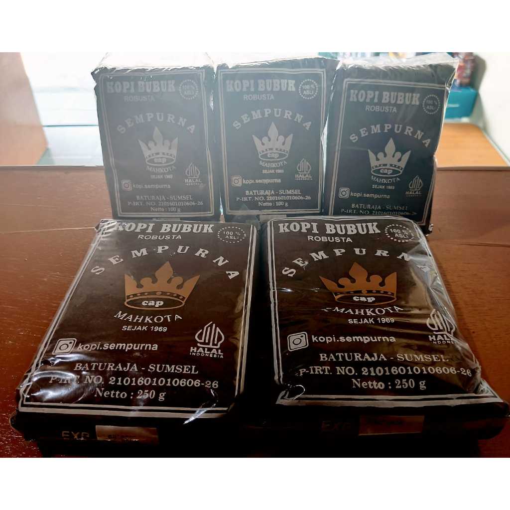 

Kopi Bubuk Robusta Sempurna Cap Mahkota Asli Baturaja