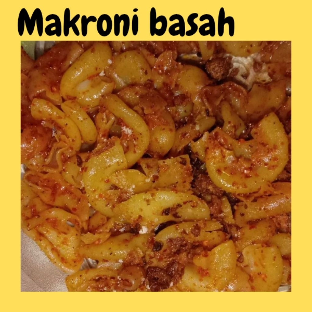 

makaroni basah cemilan makanan pedas gurih