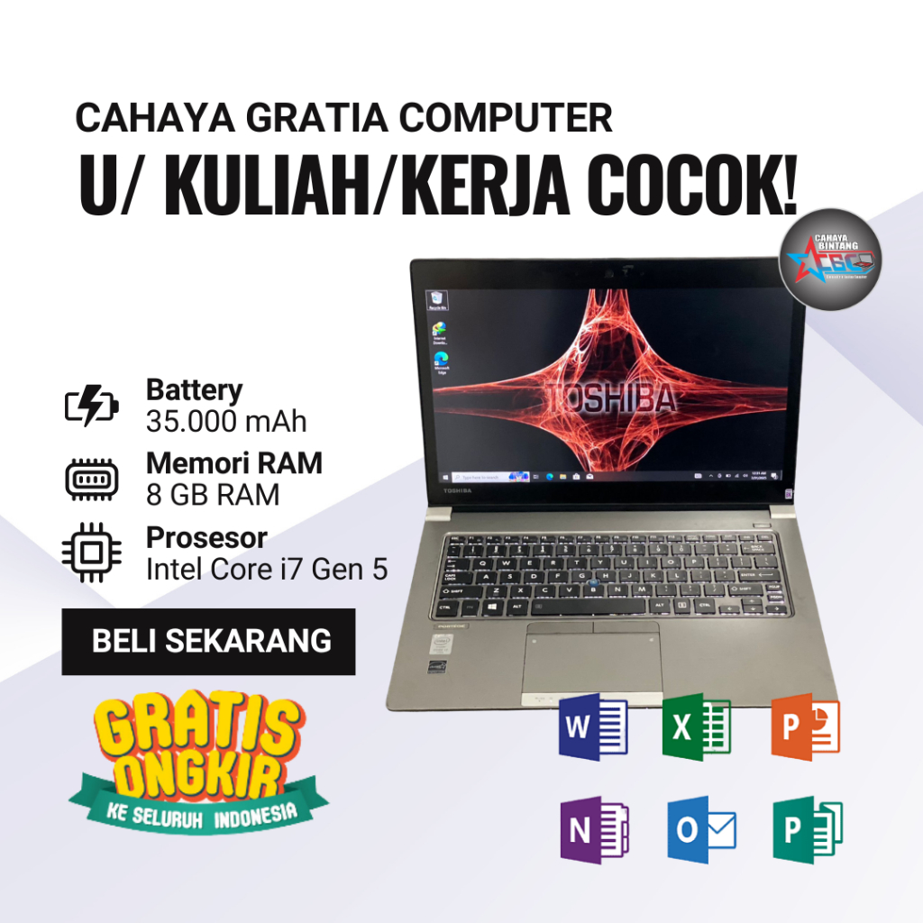 TOSHIBA PORTEGE Z30t-B CORE i7-5600U RAM 8GB SSD 256GB 2.6GHz