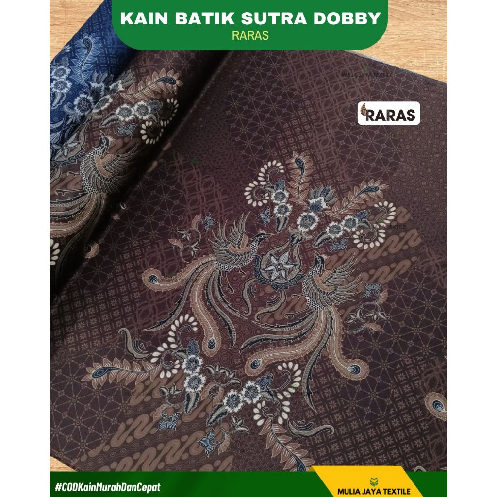 Kain Batik Sutra Dobby Premium Lembut Halus Murah Meteran Bahan Batik Sutra Dobby Raras BSDR