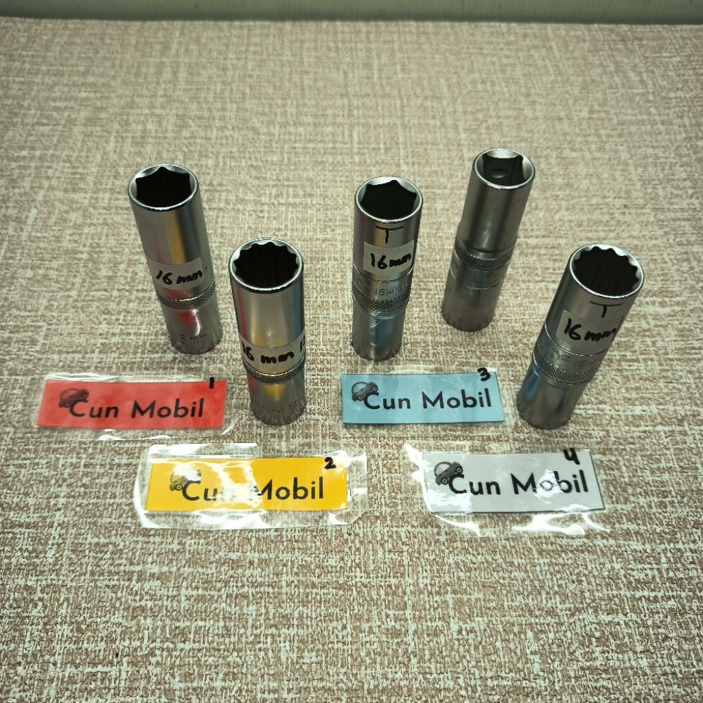 Kunci sok panjang Deep wall 16 mm mili 1/2 inch in