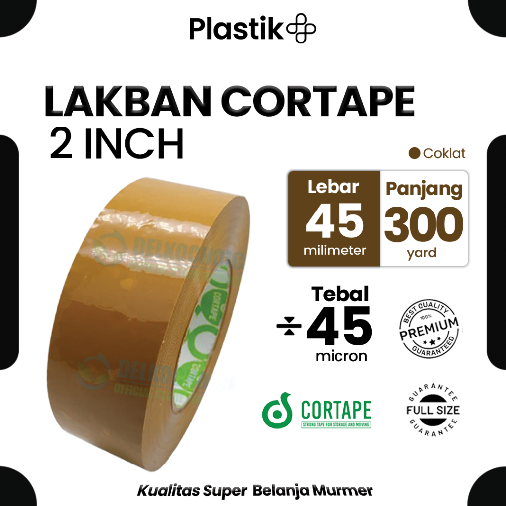 

Lakban Cortape JUMBO Coklat 2inch / 45mm x 300yard Harga Satuan Ecer Murah Spek. Daimaru
