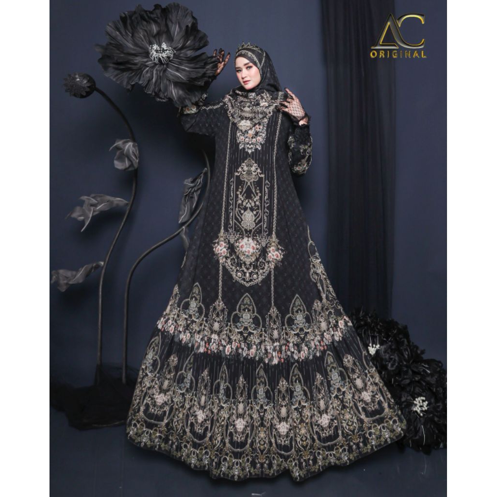 Gamis Syari Terbaru Zara Series By Ac Original / Gamis Syari Mewah / Gamis Syari Premium