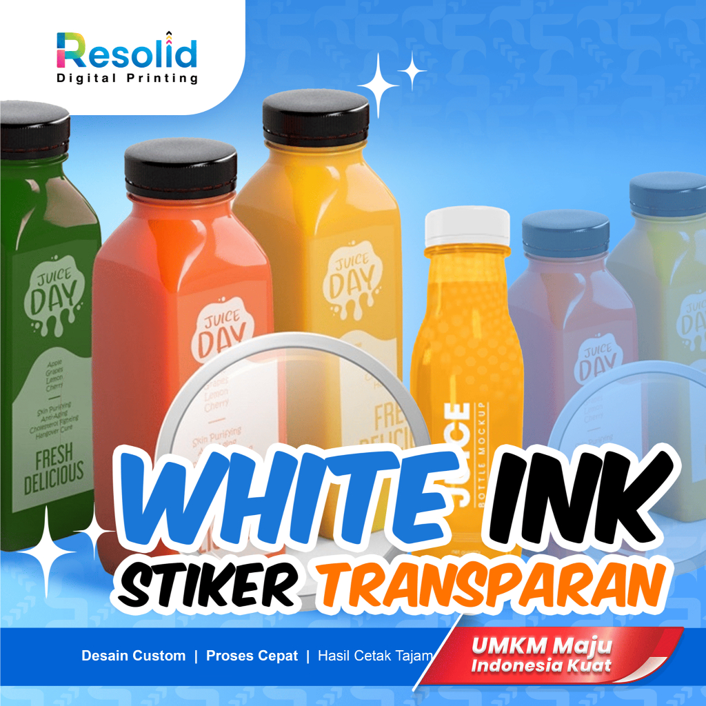 

CETAK STIKER TRANSPARAN A3+ TINTA PUTIH / STIKER LABEL KEMASAN MINUMAN & MAKANAN / LABEL BOTOL KOPI CUSTOM / STIKER VINYL GLOSSY ANTI AIR / STIKER TRANSPARAN CUSTOM DESIGN / LABEL USAHA COFFEE CUP SAJIAN DINGIN & HANGAT RESOLID