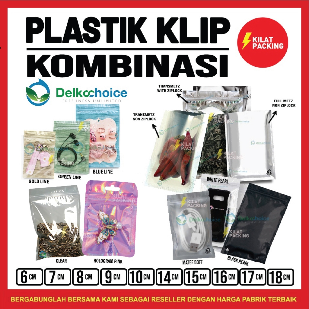 Plastik Kemasan Klip Sachet Bag Ziplock Aksesoris Plastik Delkochoice