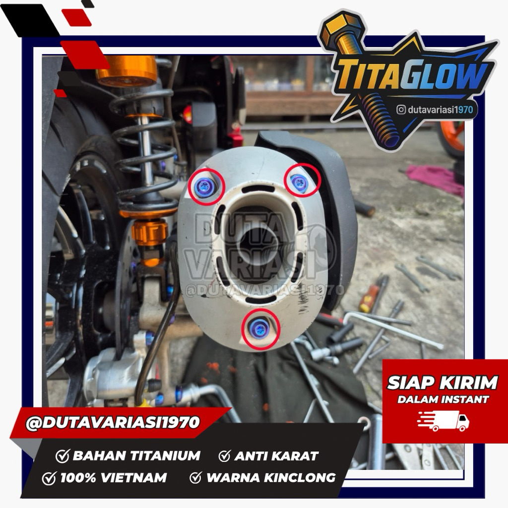 Baut Titanium Baut Corong Knalpot Standar PCX 150 PCX 160 Vario 160