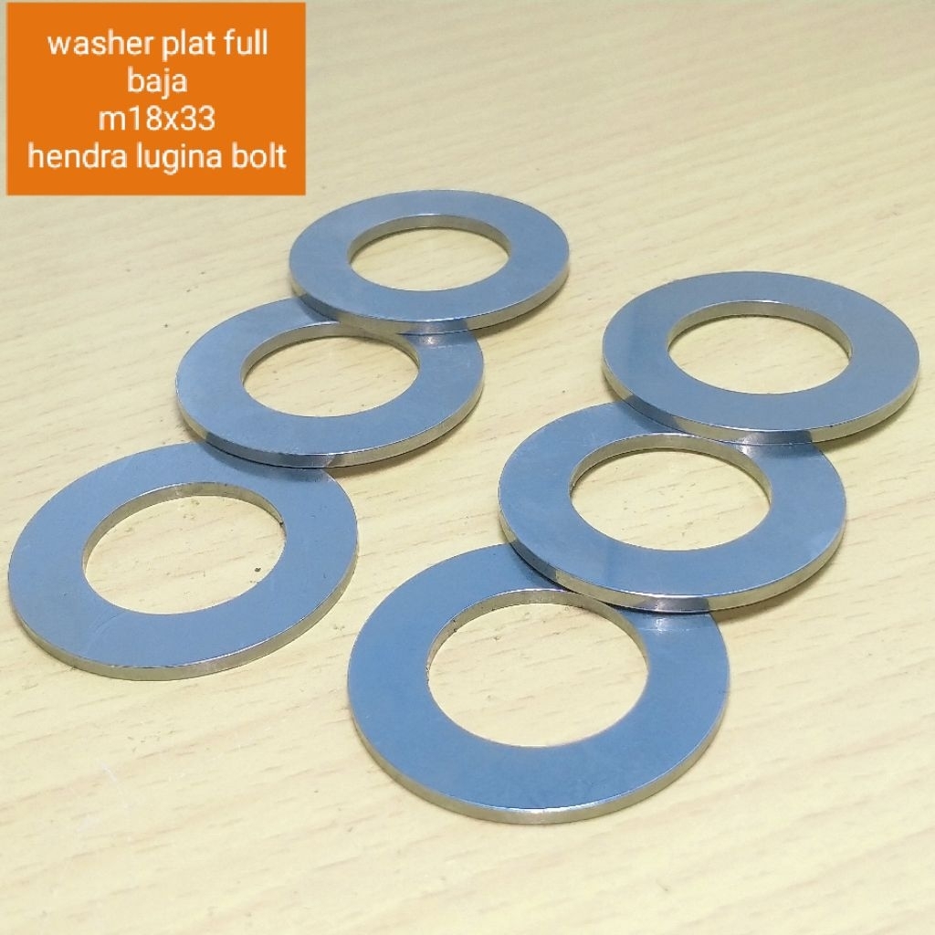 ring plat full baja m18x33 washer plat baja lubang 19mm lebar 33mm tebal 1,5mm ring tipis baja