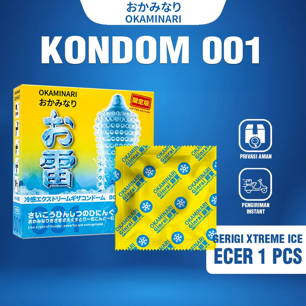 Kondom Okaminari Ginrai Gerigi Xtreme Sensasi Dingin - Eceran 1 Pcs