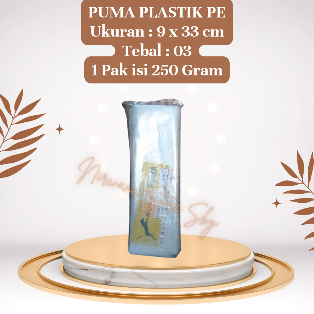 (250 Gram) Puma Plastik PE 9x33 / Plastik Es Batu Panjang