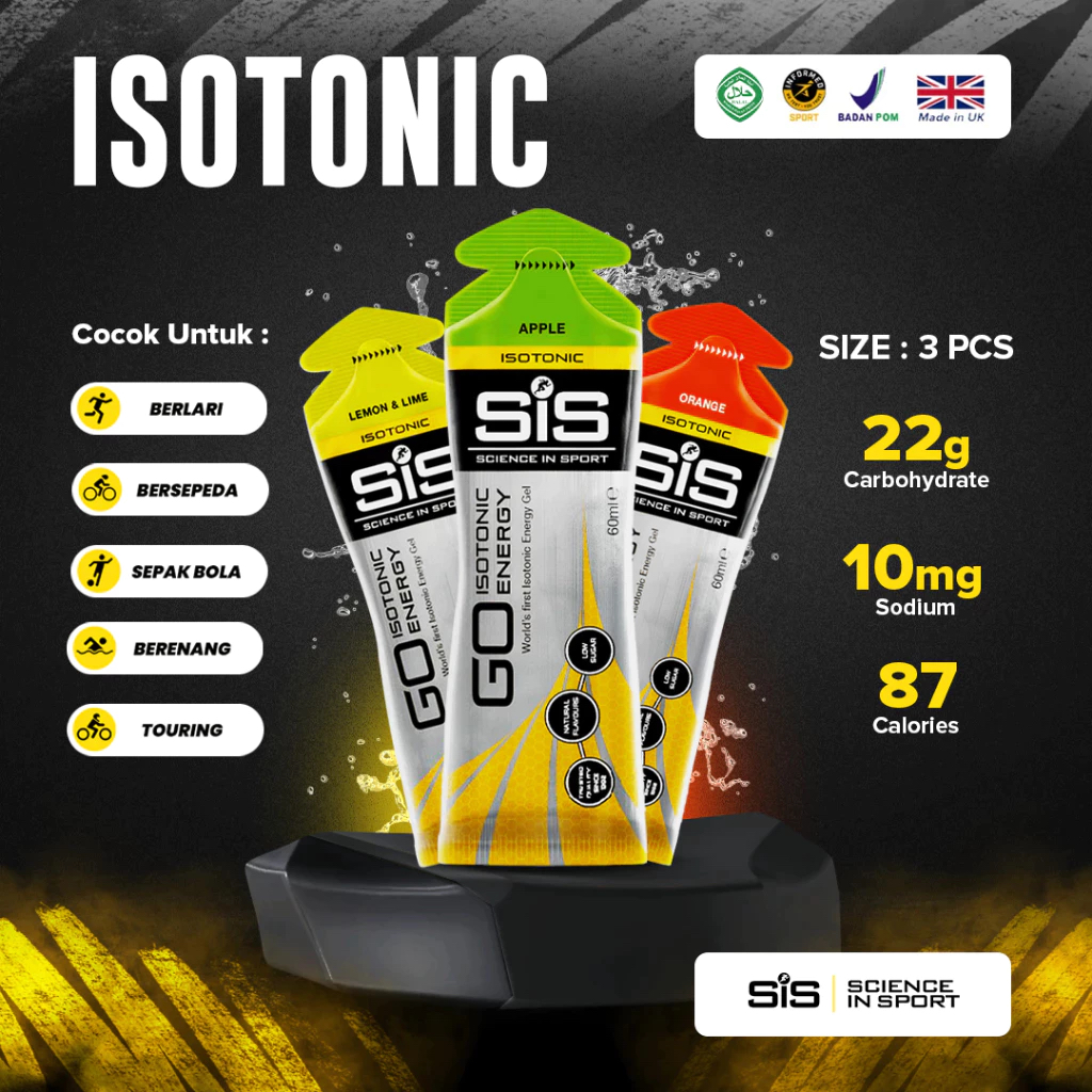 

SiS Go Isotonic Energy Gel 60 ml Sachet - Gel Energi Science in Sport Lari Sepeda