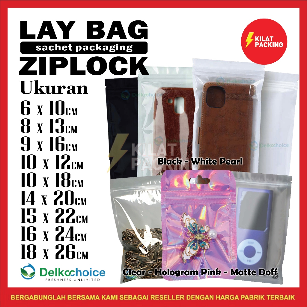 Plastik Klip Kombinasi AKSESORIS / SNACK / BUBUK - Lay Bag Zip Ziplock MURAH SATUAN
