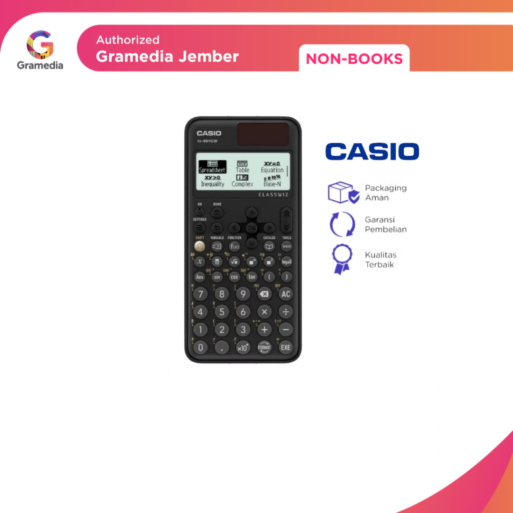 

Calculator Casio Cal Scientific Fx-991Iex (Black), 552 Fungsi - Gramedia Jember