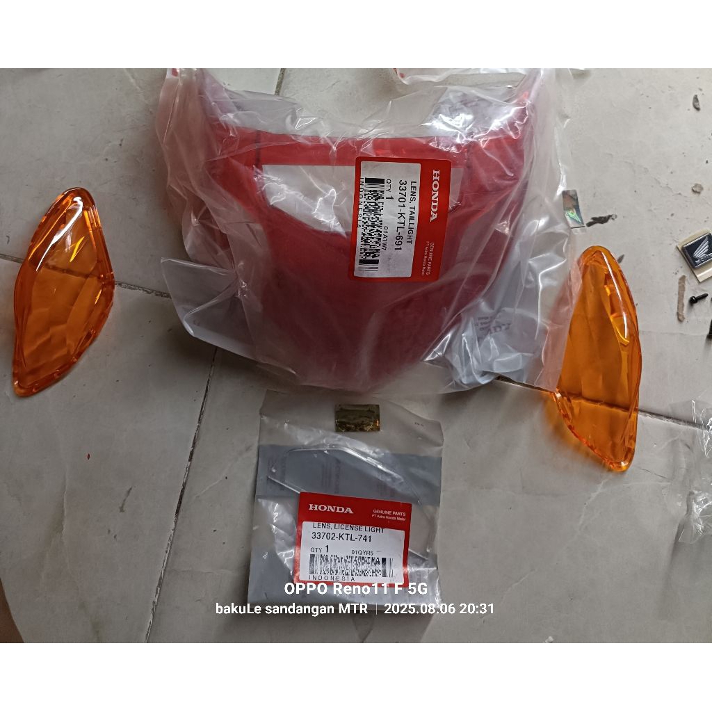 mika kaca lampu belakang set sen sein orange L R kanan Kiri Honda Supra fit new S X original AHM 337