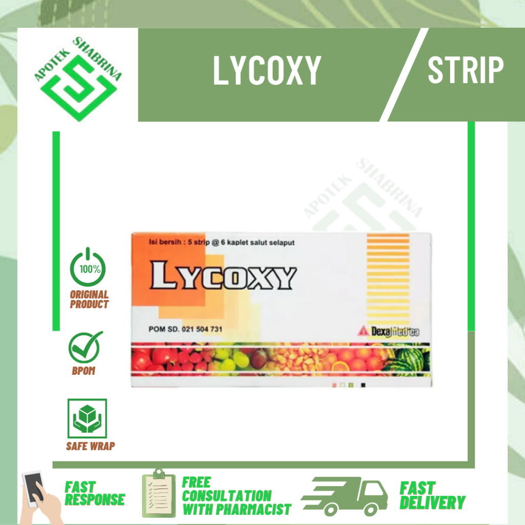 LYCOXY STRIP ISI 6 KAPSUL / suplemen kesehatan/ antioksidan