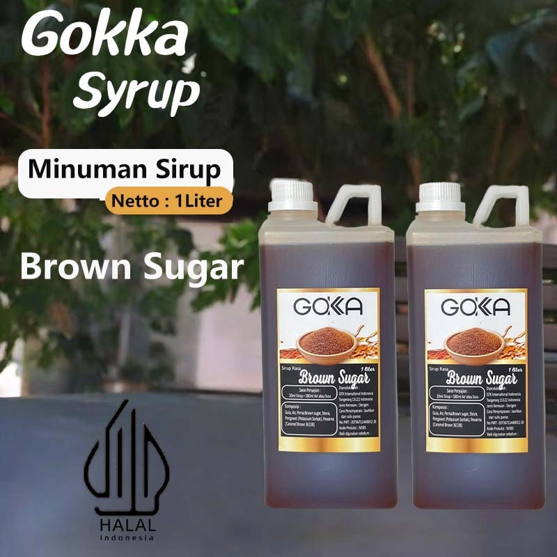 

GOKKA Sirup Cair Konsentrat Minuman Brown sugar - HALAL - 1L - Sirup Gula Merah