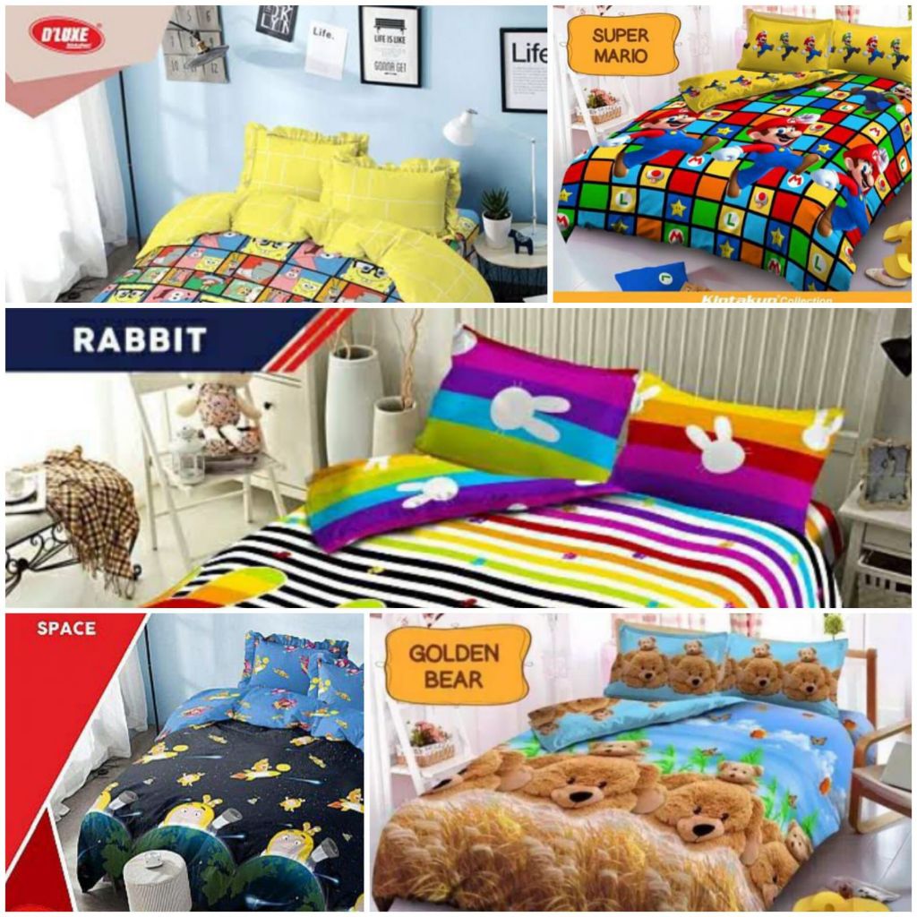 Bedcover SET Kintakun Dluxe Uk King 180x200 &  Single 120x200 - Tersedia Varian Motif