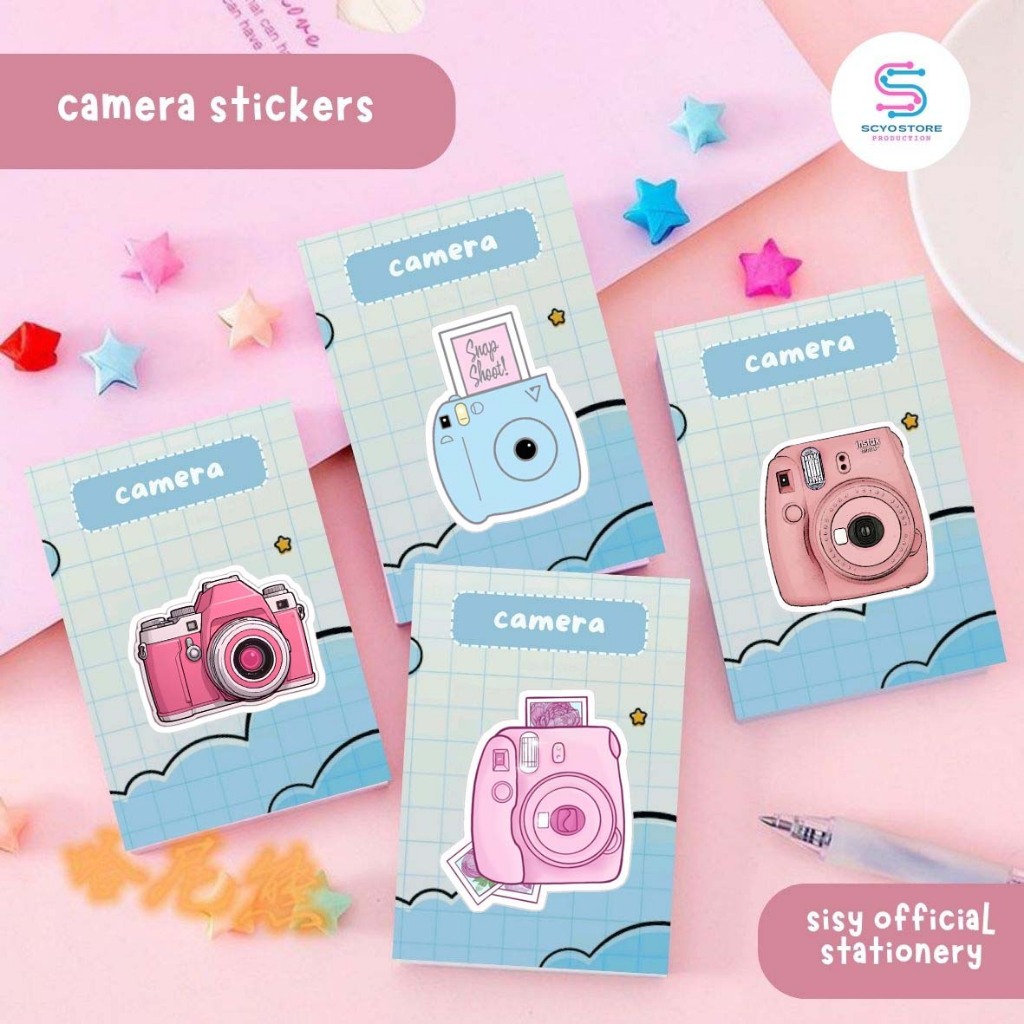 

Stiker Karakter CAMERA Tahan Air Untuk Laptop Dan Buku Sticker Character Isi 5pcs