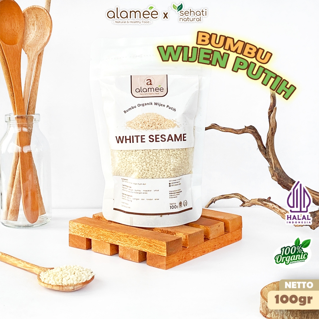 

ALAMEE Wijen Putih White Sesame Seed Bumbu Dapur Organik Masak Rempah Tanpa Campuran Seasoning 100g