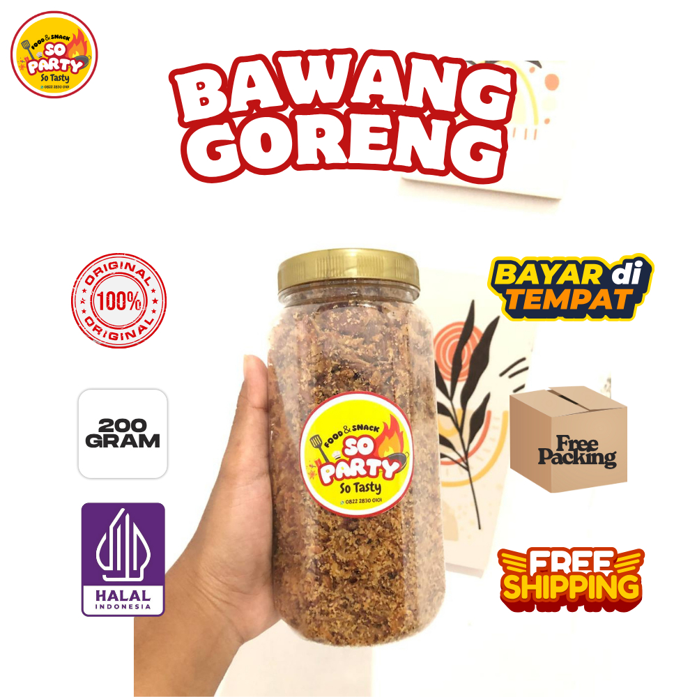 

SOPARTY Bawang Goreng Asli Nganjuk 200gr – Murni Tanpa Tepung & MSG, Renyah Gurih Tahan Lama