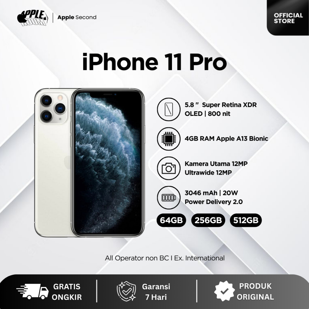 Apple iPhone 11 Pro 64GB/256GB Second Original - Kondisi Mulus | Garansi Toko