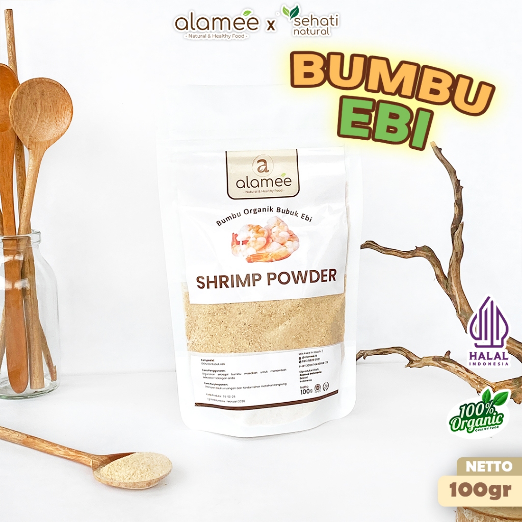 

ALAMEE Ebi Bubuk Kering Bumbu Dapur Organik Udang Shrimp Powder Giling Praktis 100gr SEHATI