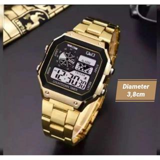 Jam Tangan Digital Pria Wanita Kotak QQ Rantai