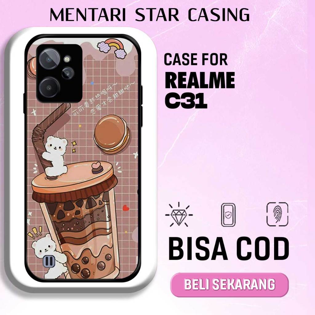 Case Realme C31 - Softcase Premium Matte Hard Case - Case Glossy Motif CUTE BOBA