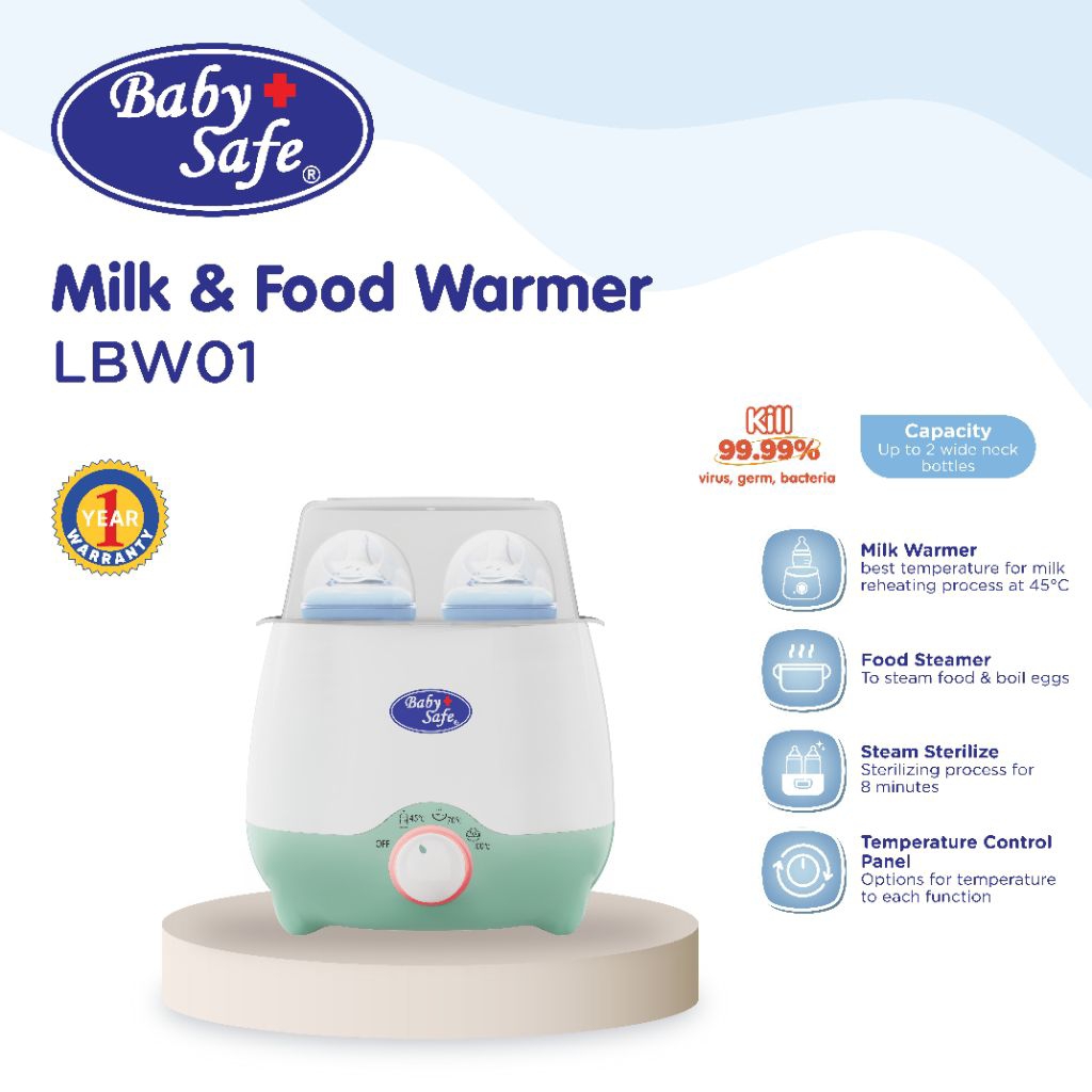 BABYSAFE TWIN BOTTLE WARMER - LB216/LBW01