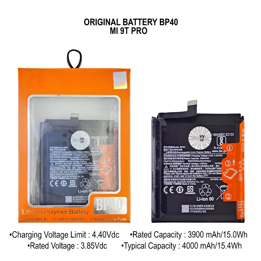 BATERAI XIAOMI MI 9T PRO BP40 ORIGINAL