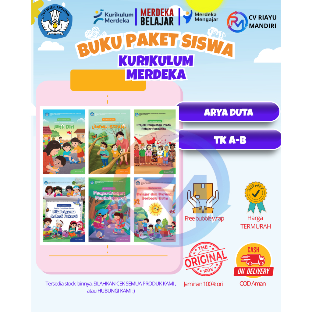 Buku Paket Kurikulum Merdeka TK A-B Arya Duta