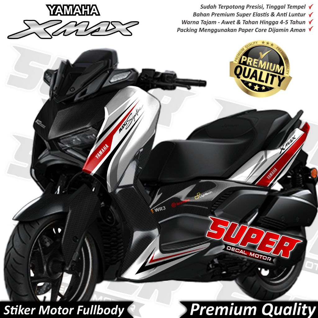 (COD) Stiker Decal Yamaha XMAX CONNECTED Full Body Variasi Warna Carbon Keren