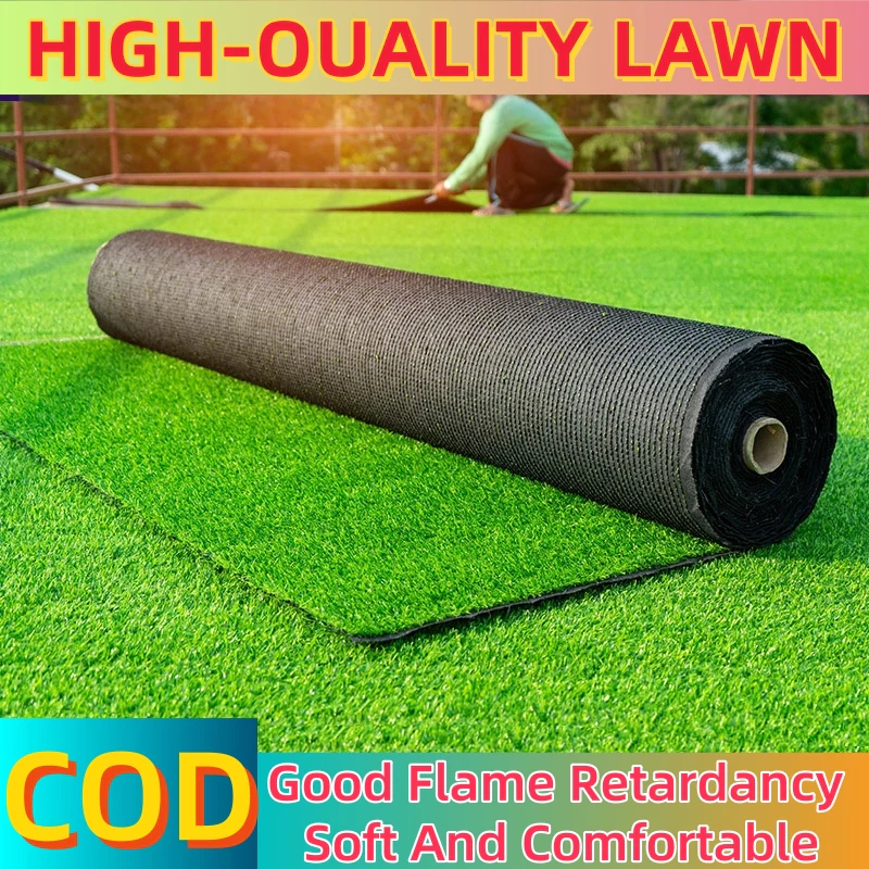 10㎡----50㎡ Premium Artificial Grass Green Carpet 30MM Fake Lawn Turf Mat with Dewatering Hole