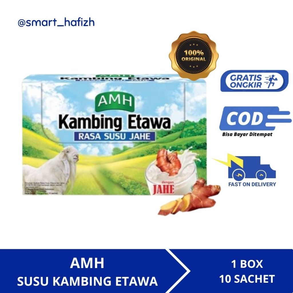 

AMH Susu Bubuk Kambing Etawa Rasa Jahe Merah Full Cream 1 Dus isi 10 Sachet