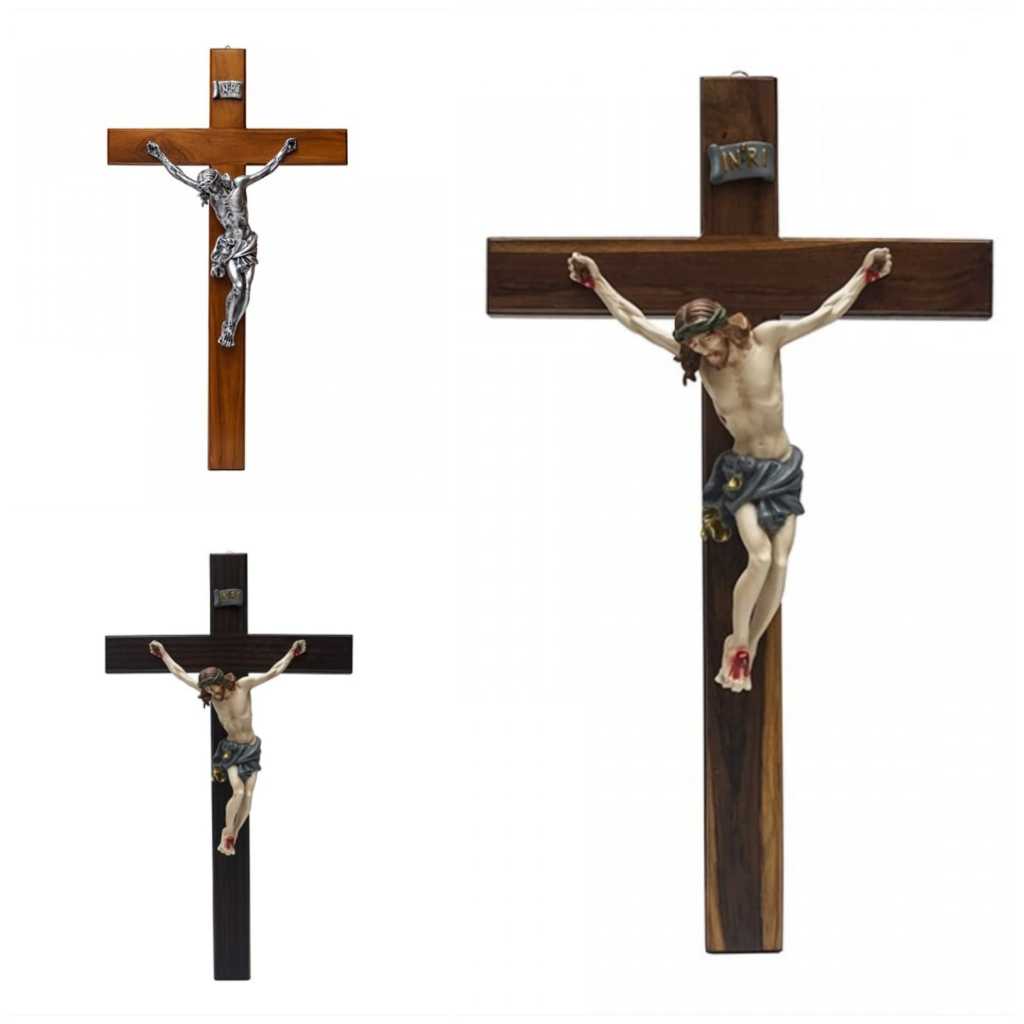 Yeraya Salib Gantung Katolik Kayu Jati 70cm Salib Jumbo Salib Gereja Salib Kapel Salib Big Size Sali