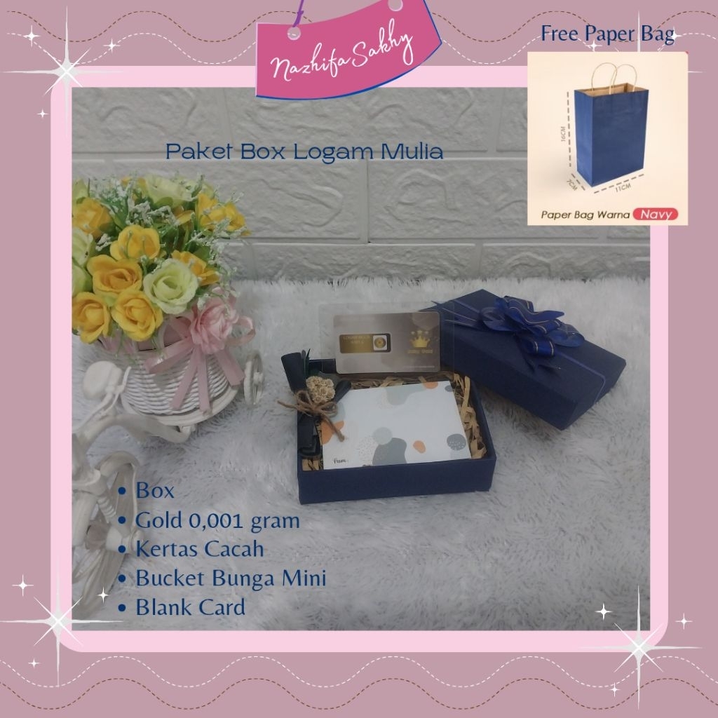 

NazhifaSakhy - Paket Box Lotus Archi - 11 x 8,5 x 3 cm - Logam Mulia Hard Box LM Emas