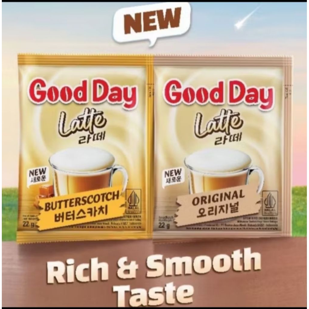 

NEW Good Day Latte 10Sachet ButterScotch Original-Coffe-Kopi instan