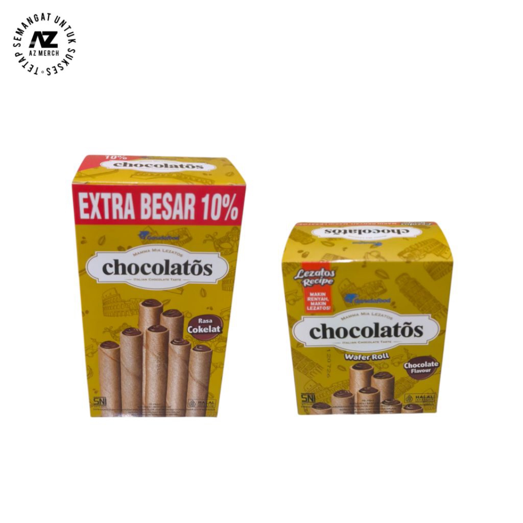 

Chocolatos Wafer Roll isi Chocolate - Cemilan Coklat