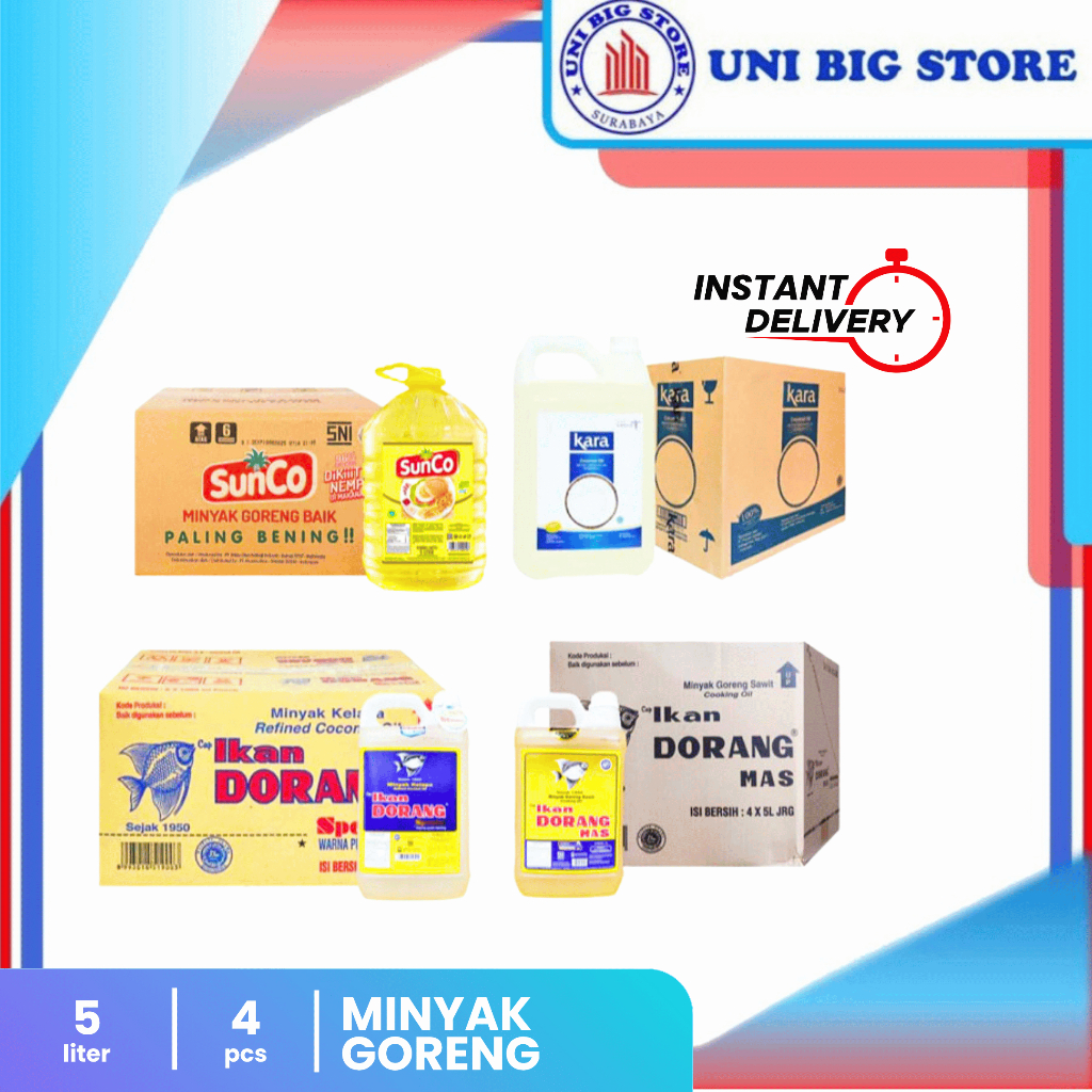 

Minyak Goreng Ikan Dorang Kara Sunco 5 Liter x 4 pcs Dus