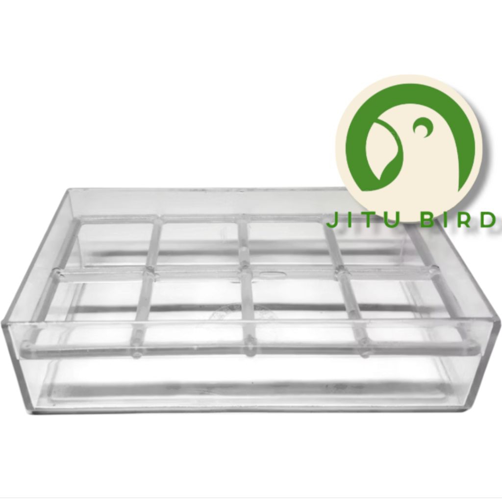 SEMPATI WADAH PAKAN KOLONI AKRILIK CEPUK RAM TEMPAT MAKAN TERNAK BURUNG