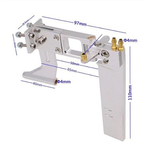 metal alloy rc boat rudder 110mm dengan shaft braket 4mm untuk rc boat catamaran CAT 82cm rakit kapa